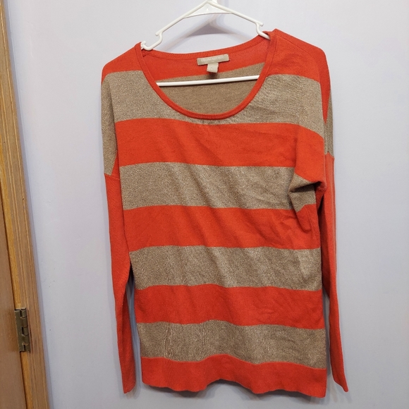 Banana Republic Sweaters - Banana Republic Orange Tan Striped Sweater